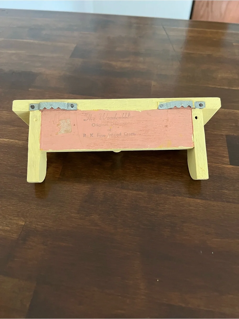 Butter Yellow Small Wooden Wall Shelf/Hook